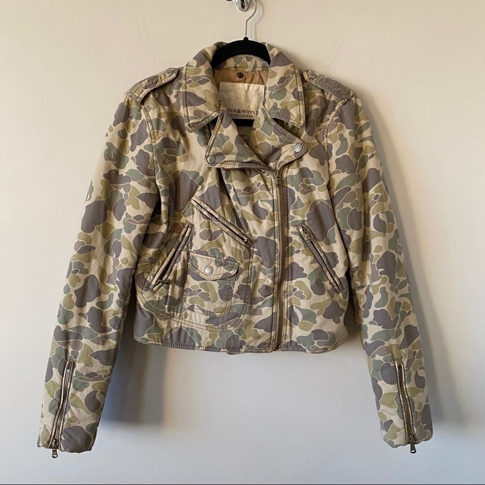 Denim Supply Ralph Lauren-Camo Puff Moto Jacket